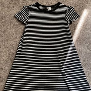 Black & white striped dress
